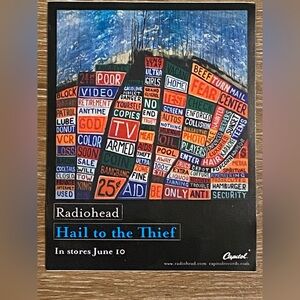 Authentic RADIOHEAD Vintage Hail To The Thief Era Promo Sticker(s)